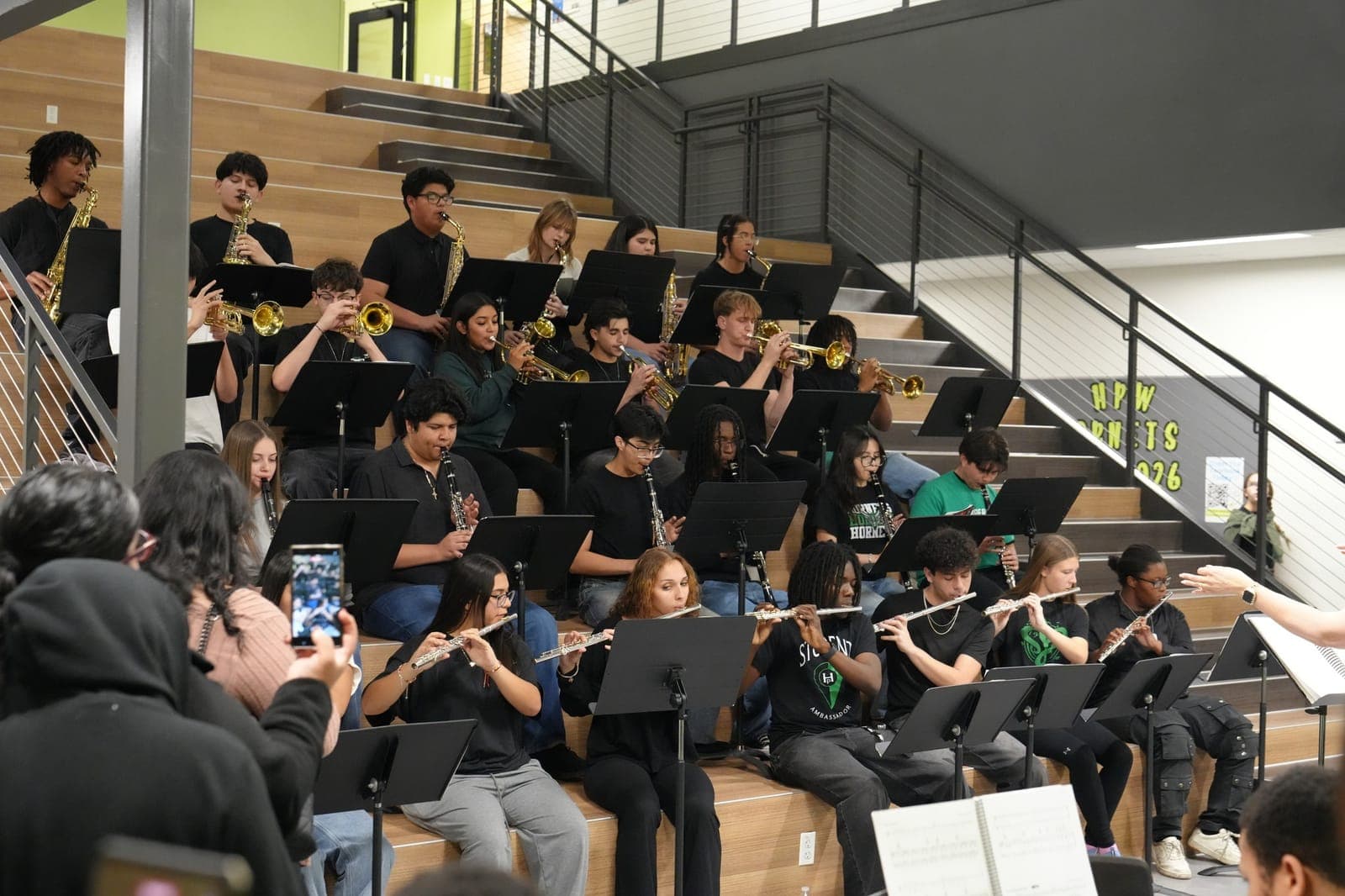 Highland Prep West band performing