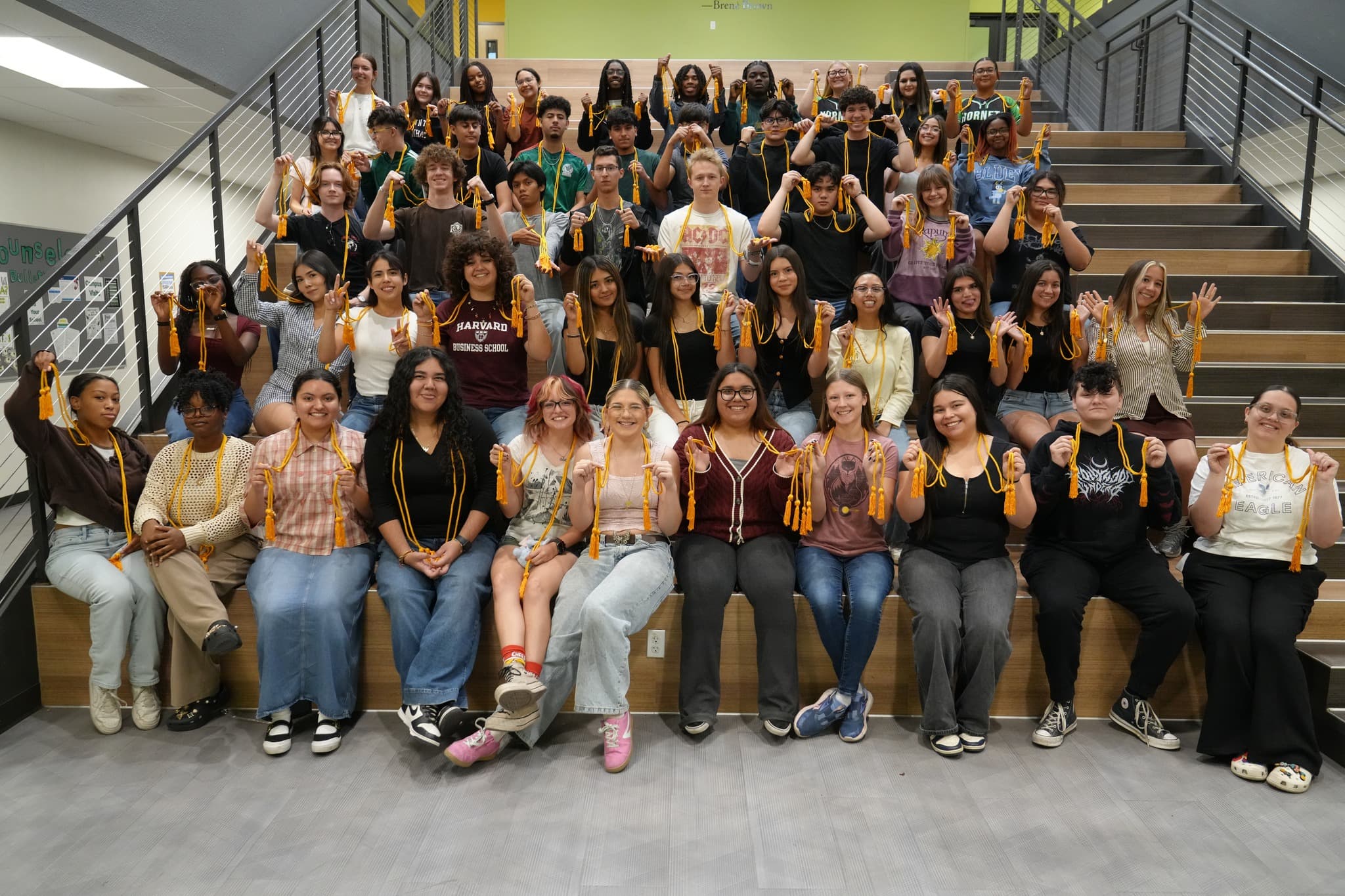 Highland Prep West National Honor Society members wearing honor cords